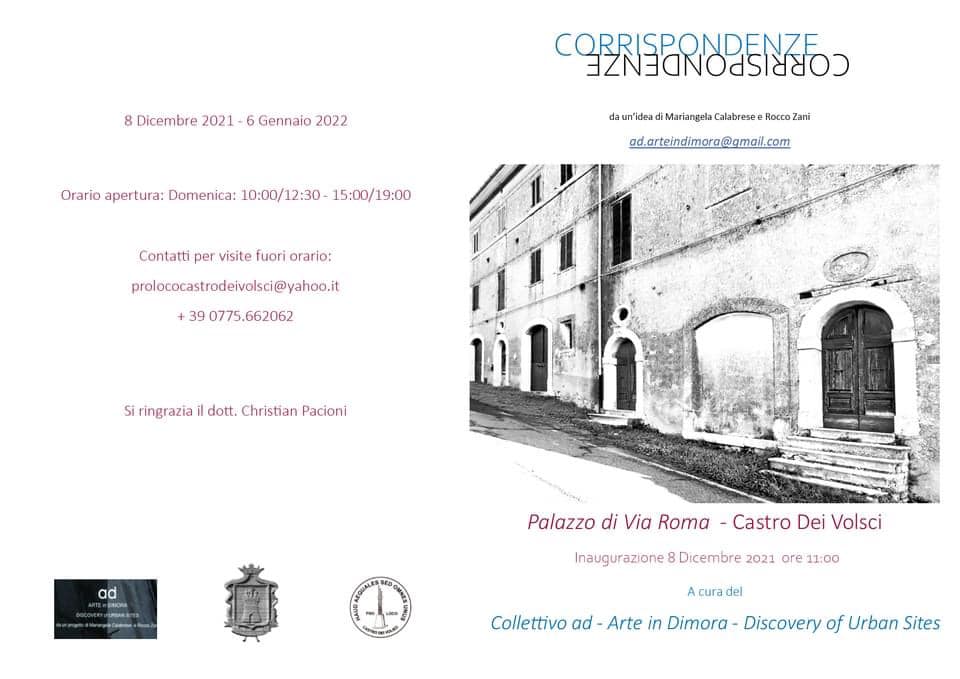 2022 - CORRISPONDENZE, COLLETTIVO AD-ARTE IN DIMORA OF URBAN SITE